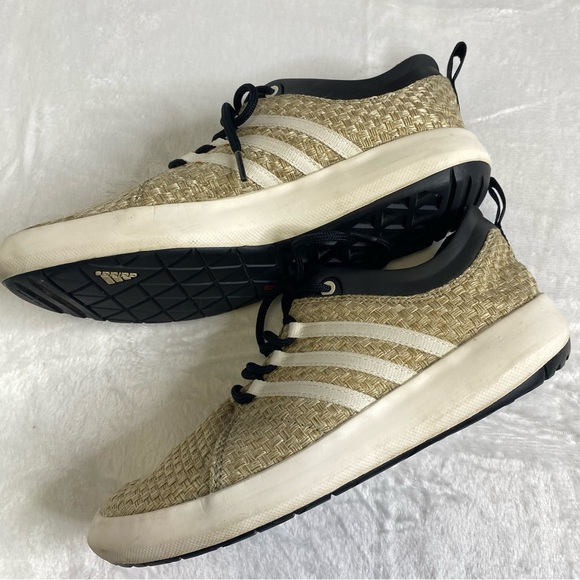Adidas Men’s Satellize MC Plein Air Sneaker GUC Tan Black & White Stripes Sz 7.5 - Picture 3 of 10